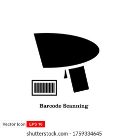 Barcode scanner to scan QR codes, flat style illustration.