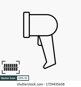 Barcode scanner to scan QR codes with flat style illustrations.