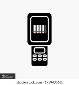 Barcode scanner to scan QR codes with flat style illustrations.
