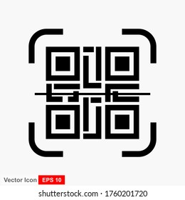 Barcode scanner to scan QR codes with flat style illustrations.