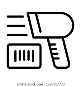 Barcode Scanner. Simple design. Line vector. Isolate on white background.