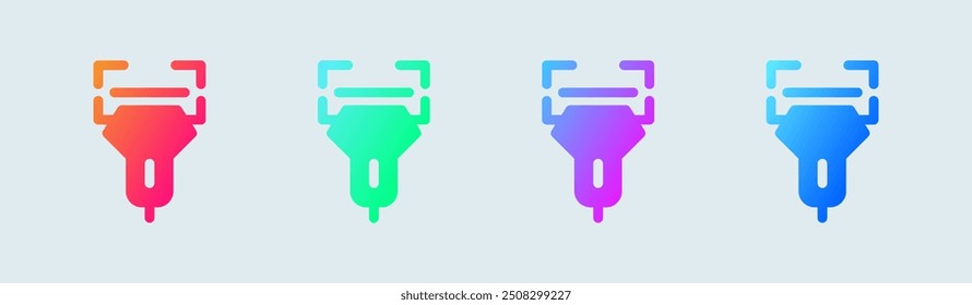 Strichcodescanner-Symbol in Farbverlauf. Qr-Codezeichen, Vektorgrafik.