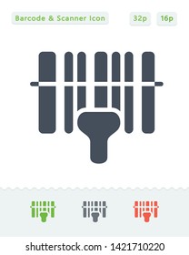 Barcode & Scanner - Sticker Icons. A professional, pixel aligned icon.