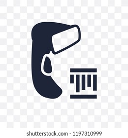 Barcode scanner transparent icon. Barcode scanner symbol design from Electronic devices collection.