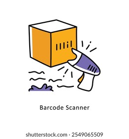 Barcode Scanner Vector Filled Outline icons style illustration. EPS 10 File