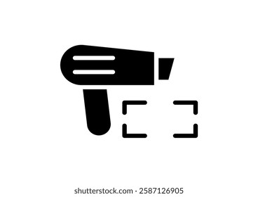 Barcode scanner vector icon set in black color.