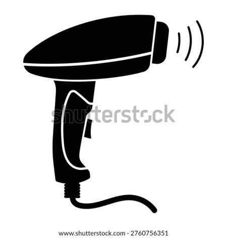 Barcode scanner vector icons. Silhouette of Scanner gun icon. Security and technology devices. Vector illustration.