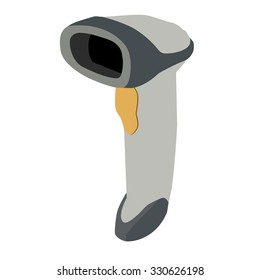 Barcode Scanner Vector Illustration. Bar Code Scanner Icon. Handheld Barcode Scanner