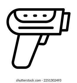 Diseño de iconos de línea de vector de escáner de código de barras