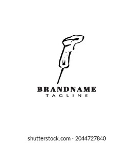 Barcode-Scanner Cartoon-Symbol-Design-Vorlage für moderne, einfache Vektorgrafik