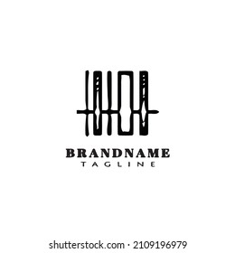 barcode scanners cartoon logo icon design template modern concept vector illustration