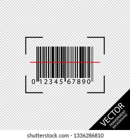 Barcode Scanning Icon - Vector Illustration - Isolated On Transparent Background