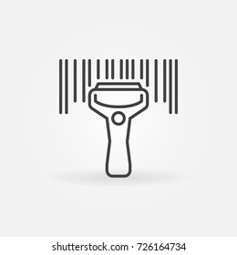 Barcode scanning linear icon. Vector bar code scanner concept symbol in thin line style