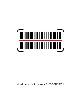 Barcode scanning vector icon, bar code scan laser islated symbol illustration