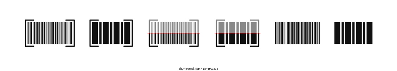 Barcode Scanning Vector Icon, Bar Code Scan Laser Islated Symbol Illustration