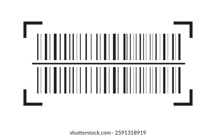 Barcode scratched, line bar stickers icon isolated on white, clipping path.

