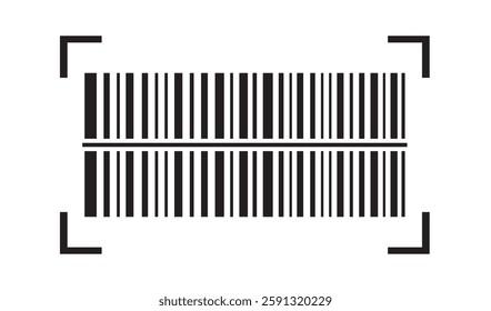 Barcode scratched, line bar stickers icon isolated on white, clipping path.
