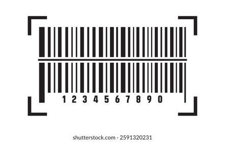 Barcode scratched, line bar stickers icon isolated on white, clipping path.
