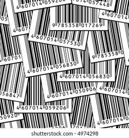 Barcode. Seamless vector wallpaper. Lines, numbers and borders placed on separate layers. All elements easy for select and change