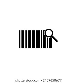 Strichcode-Suchen, Strichcode-Flachsymbol suchen Vektorgrafik. Einfaches durchgezogenes Symbol auf weißem Hintergrund. Barcode-Suchen, Vorlage zum Entwerfen von Barcode-Zeichen für Web- und mobile Benutzeroberflächenelemente