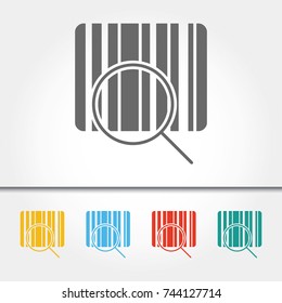 Barcode with Search Symbol Single Icon Vector Illustration