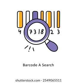 Barcode A Search Vector Filled Outline icons style illustration. EPS 10 File