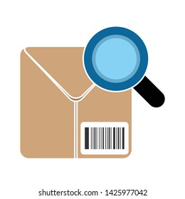 barcode searching icon. flat illustration of barcode searching vector icon for web