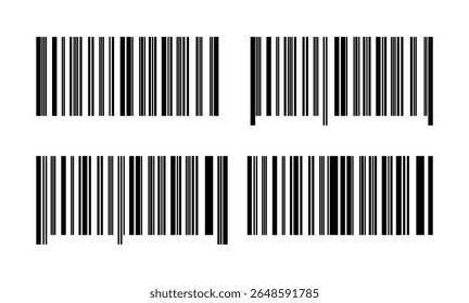 Barcode set isolated. Code stripes sticker, Barcode labels. Simple fake bar code, Bar code for web design, Barcode product distribution icon