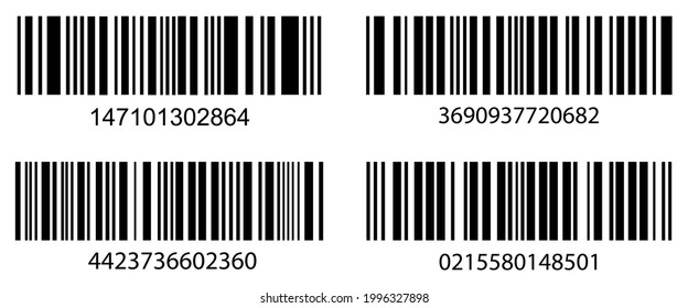 Barcode set. Realistic vector on white background	