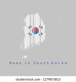 Barcode Set Shape South Korea Map Stock Vector (Royalty Free ...