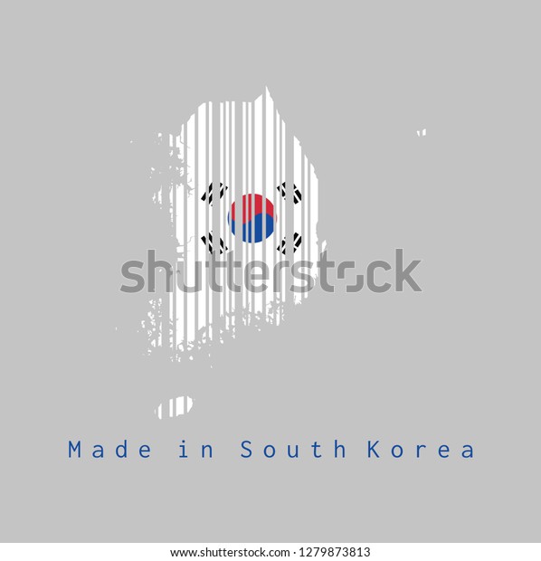 Barcode Set Shape South Korea Map Stock Vector (Royalty Free ...