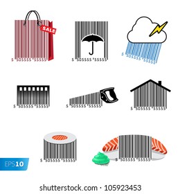 Barcode set, vector Eps10 illustration. svg