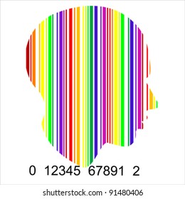 Barcode in the shape of head. vector
Isolated of white