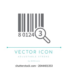 Icono de línea de envío de código de barras. Símbolo de vectores de entrega de código y logística de seguimiento.