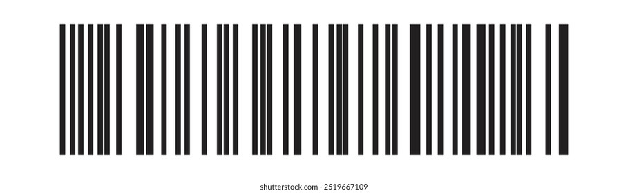  Símbolo de sinal de código de barras. Ilustração de vetor de código de barras falso simples em fundo isolado.