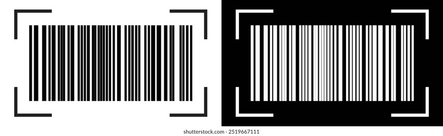  Símbolo de código de barras. Simple Ilustración vectorial de código de barras falsa sobre fondo aislado.