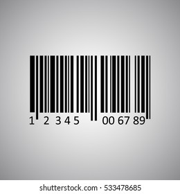 Bar-code sign template illustration on gray background