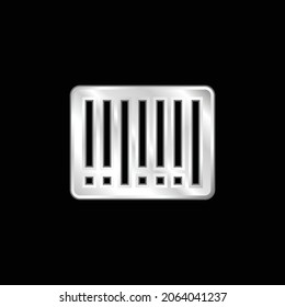 Barcode silver plated metallic icon