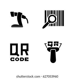 Barcode. Simple Related Vector Icons Set for Video, Mobile Apps, Web Sites, Print Projects and Your Design. Black Flat Illustration on White Background.