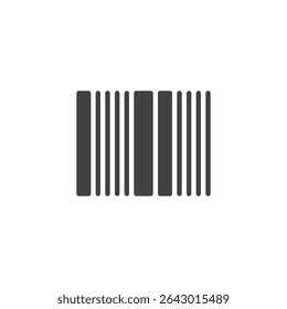 Barcode solid glyph icon. A vertical line vector icon representing barcode identification. This solid glyph icon is ideal as a scanning and tracking symbol.
