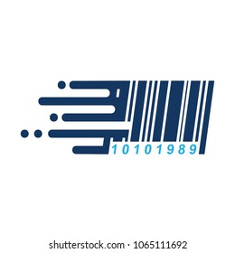 Barcode Speed Logo Icon Design