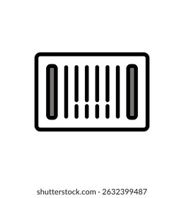Barcode sticker in colored outline style, perfect for box labels, logistics, and store scanning illustrations.