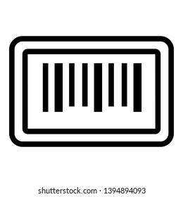 Barcode sticker icon. Outline barcode sticker vector icon for web design isolated on white background