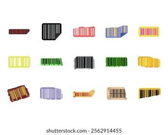 Barcode Sticker Illustration Element Set