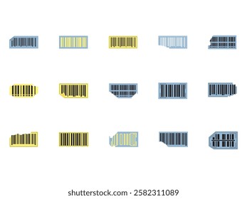 Barcode Sticker Ripped Element Set