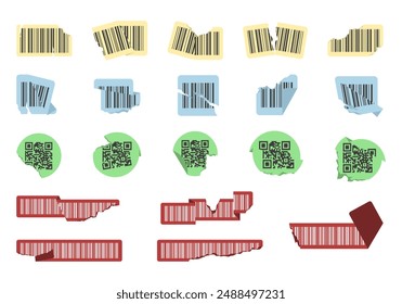 Barcode-Aufkleber zerrissenes Element-Set