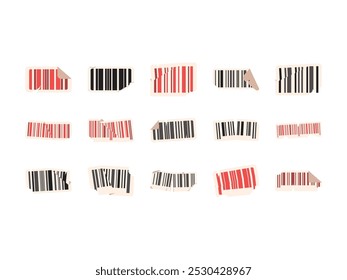 Barcode Sticker Torn Element Set