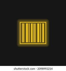Barcode-Aufkleber gelb leuchtendes Neonsymbol