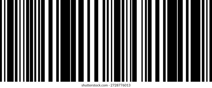 Fondo de tira de código de barras de líneas negras de Vertical de diferentes anchos 