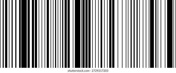 Tira de código de barras con fondo de líneas negras de Vertical
